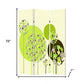 72" Green Canvas Folding Three Panel Screen Room Divider