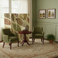 84" Brown Canvas Folding Four Panel Screen Room Divider