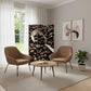 72" Brown Canvas Folding Three Panel Screen Room Divider