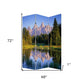 72" Blue And Green Canvas Folding Three Panel Screen Room Divider