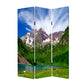 72" Blue And Green Canvas Folding Three Panel Screen Room Divider