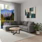 72" Blue And Green Canvas Folding Three Panel Screen Room Divider