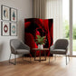 48 X 72 Multi Color Wood Canvas Rose  Screen