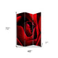 72" Red Canvas Folding Three Panel Screen Room Divider