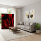 72" Red Canvas Folding Three Panel Screen Room Divider