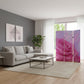 72" Pink Canvas Folding Three Panel Screen Room Divider
