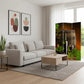 72" Green Canvas Folding Three Panel Screen Room Divider