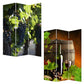 72" Green Canvas Folding Three Panel Screen Room Divider