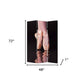 72" Black Canvas Folding Three Panel Screen Room Divider