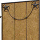 72" Brown Iron Folding Three Panel Screen Room Divider