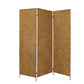 72" Brown Iron Folding Three Panel Screen Room Divider