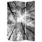 72" Black And Blue Canvas Folding Three Panel Screen Room Divider