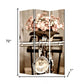 72" Brown Canvas Folding Three Panel Screen Room Divider