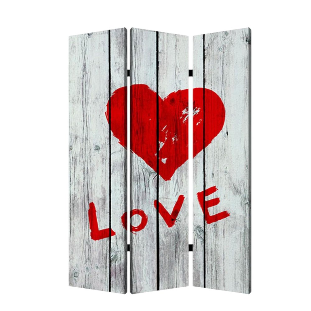 48" X 72" Multi Color Wood Canvas Valentine  Screen