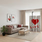 72" Brown Canvas Folding Three Panel Screen Room Divider