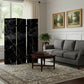 72" Gray Canvas Folding Three Panel Screen Room Divider