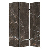 72" Gray Canvas Folding Three Panel Screen Room Divider