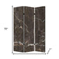 72" Gray Canvas Folding Three Panel Screen Room Divider