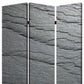 72" Gray Canvas Folding Three Panel Screen Room Divider