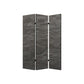72" Gray Canvas Folding Three Panel Screen Room Divider