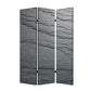 72" Gray Canvas Folding Three Panel Screen Room Divider