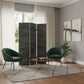 72" Gray Canvas Folding Three Panel Screen Room Divider