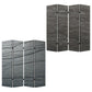 84" Gray Canvas Folding Four Panel Screen Room Divider