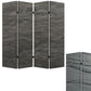 84" Gray Canvas Folding Four Panel Screen Room Divider
