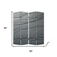 84" Gray Canvas Folding Four Panel Screen Room Divider