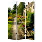 72" Green Canvas Folding Three Panel Screen Room Divider