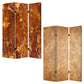 72" Brown Canvas Folding Three Panel Screen Room Divider