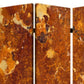 72" Brown Canvas Folding Three Panel Screen Room Divider