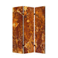72" Brown Canvas Folding Three Panel Screen Room Divider