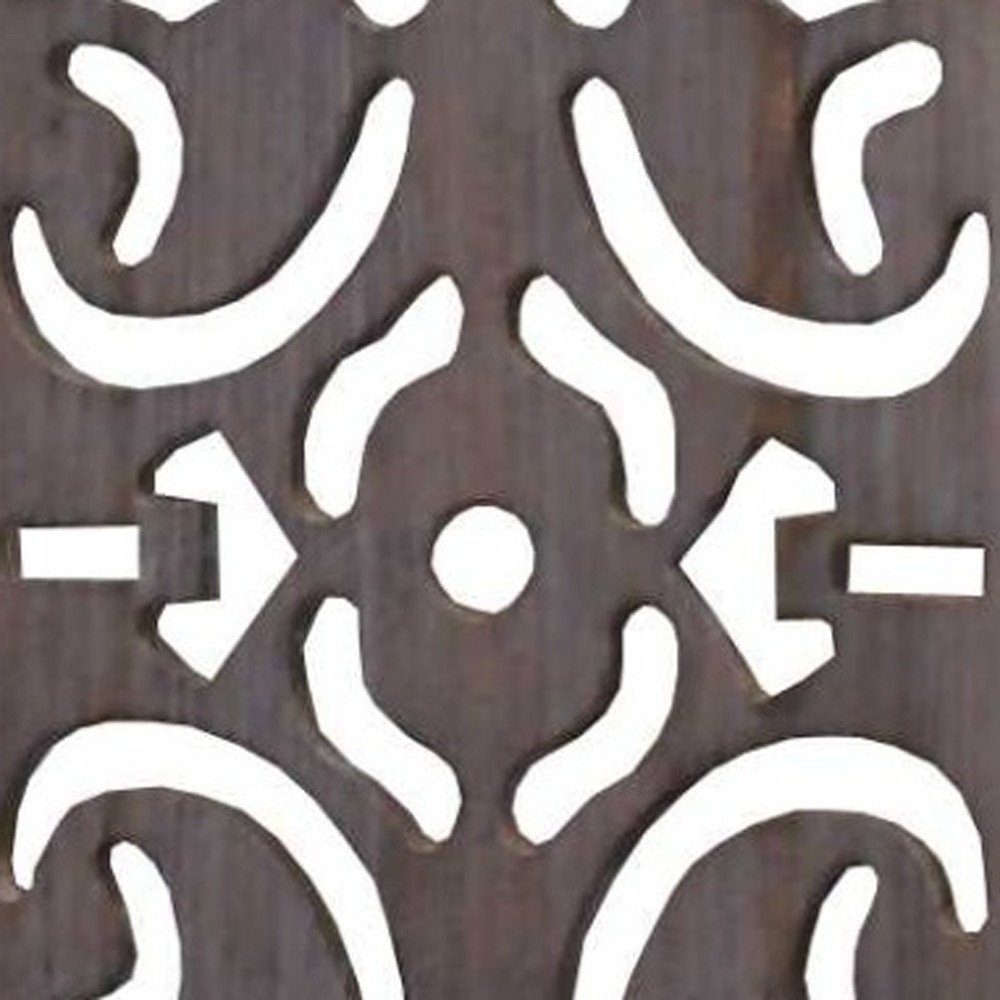 52 X 67 Brown 3 Panel Wood  Screen