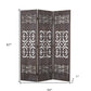 67" Brown Wood Folding Three Panel Screen Room Divider