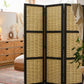 67" Brown Folding Three Panel Screen Room Divider