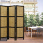 67" Brown Folding Three Panel Screen Room Divider