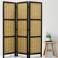 67" Brown Folding Three Panel Screen Room Divider
