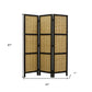 67" Brown Folding Three Panel Screen Room Divider