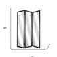 69" Black Wood and Mirrored Glass Folding Three Panel Screen Room Divider