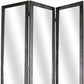69" Black Wood and Mirrored Glass Folding Three Panel Screen Room Divider