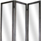 69" Gray Glass Folding Three Panel Screen Room Divider