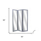 69" Black Wood and Mirrored Glass Folding Three Panel Screen Room Divider