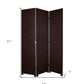 71" Brown Faux Leather Folding Three Panel Screen Room Divider