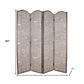 84" Tan Fabric Folding Four Panel Screen Room Divider