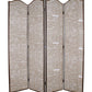 84" Tan Fabric Folding Four Panel Screen Room Divider