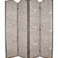 84" Tan Fabric Folding Four Panel Screen Room Divider