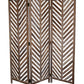 72" Brown Wood Folding Three Panel Screen Room Divider