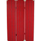71" Red Wood Folding Three Panel Screen Room Divider