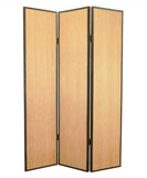 71" Natural Wood Folding Three Panel Screen Room Divider